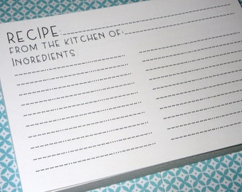 Recipe Cards- Set of 50- Super Cute-New Design