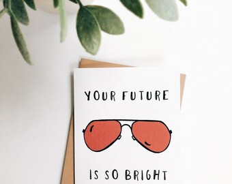 Bright Future - Congratulations Card, Graduation Card, Greeting Card