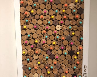 Recycled wine corks, cork board
