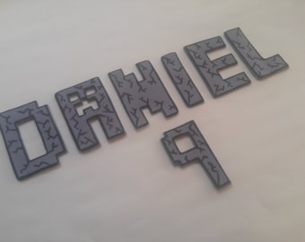 MINECRAFT Letters Font fondant cake topper decorations