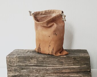 Sock knitting bag, Small knitting project bag, Project bag for socks, Canvas drawstring bag, Project pouch, Sock yarn bag, Knitting tote