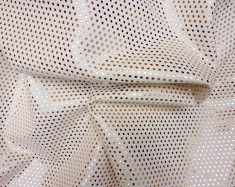 Leather 12"x12" ROSE GOLD Metallic Small Polka Dots on White BIKER Cowhide 3.5-4 oz / 1.4-1.6 mm PeggySueAlso™ E3090-22