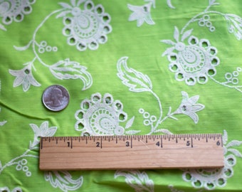 Vintage Sheer green eyelet fabric