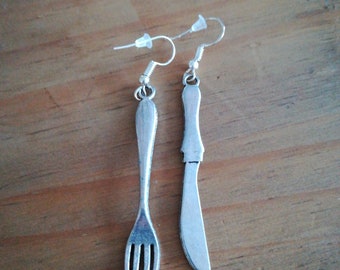 Knife & fork earrings.
