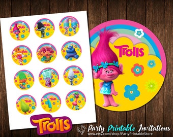 Trolls Toppers, Trolls Cake Toppers, Trolls Cupcake Toppers, Trolls birthday, Trolls Party, Trolls Decorations Instant dowload Printables