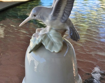 Vintage Gorgeous Otagiri Hummingbird Porcelain Dinner Bell