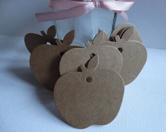 Set of 10 kraft Apple shape
