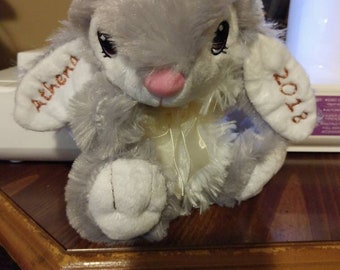 Custom embroidered plush bunny rabbit