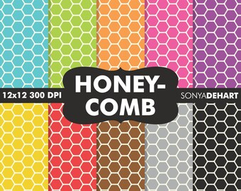 80% OFF SALE Honeycomb Digital, Honeycomb Paper, Honeycomb Patterns, Paper Honeycomb, Digital Papers, Hexagon Patterns, Hexagon Papers