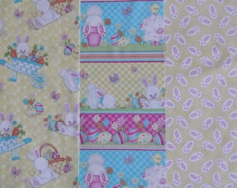 3 Easter Fabric Fat Quarters