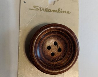 Vintage wooden large button
