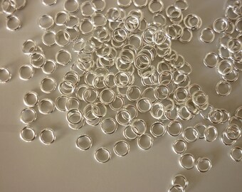 50 jump rings open silver-plated 4 mm