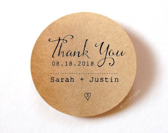 Thank you labels Wedding Thank You Stickers personalized Wedding Stickers for favors Wedding Favor Stickers 1.5 inch