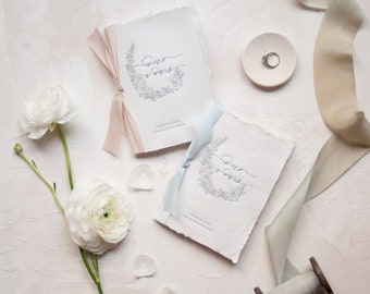 Wedding Vow Books Letterpress on Handmade Paper-Our Vows