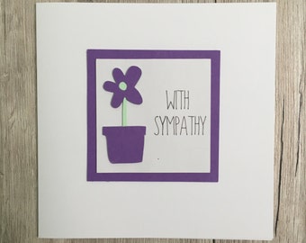 Handmade sympathy card // With sympathy // Thinking of you