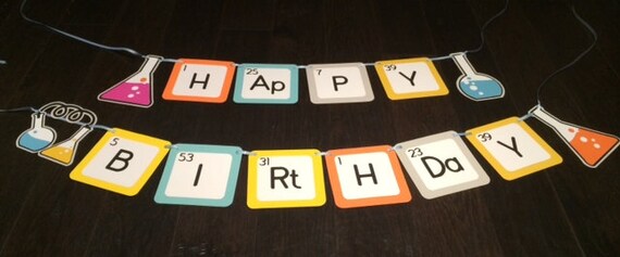 birthday banner science party happy birthday banner periodic table banner kids party decor - Periodic Table Theme Ap birthday banner science party happy birthday banner periodic table banner kids party decor - Periodic Table Theme Ap