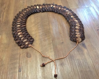 Unique Wooden Disc Tie-On Belt