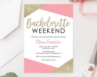 Bachelorette Weekend Invitation - Bachelorette Party Invite - Bachelorette Party Itinerary - Printable Bachelorette Party Invite Template