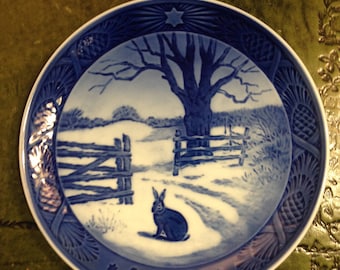 Royal Copenhagen Porcelain Plate - Hare in Winter - 1971