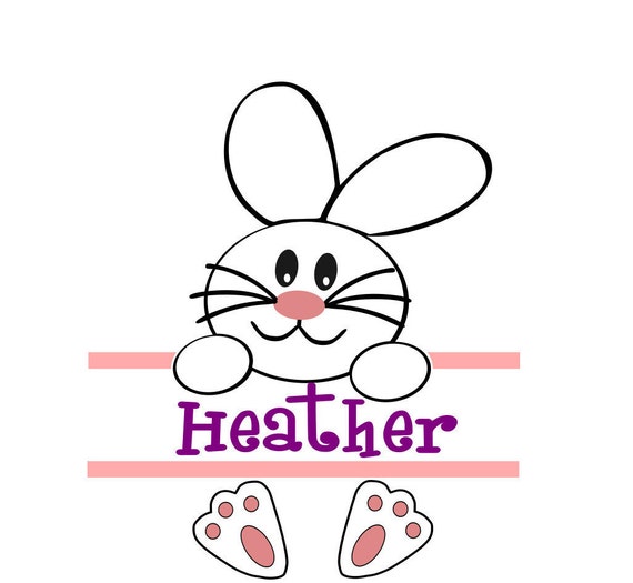 Download Split Bunny Monogram SVG Easter SVG DXF Eps JpgPng