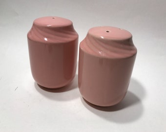 Large Vintage PINK Salt and Pepper Shakers Ceramic Plugs