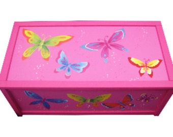 white personalized toy box