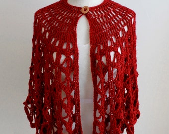 Bordeaux Fashion Cape Crochet Pattern PDF
