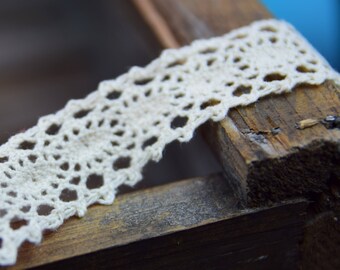 Cotton Lace Insertion 3/4" wide and Natural colour