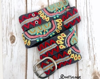 Peruvian embroidered belt. Tribal belt. Woven belt. Bohemian belt. Ethnic.