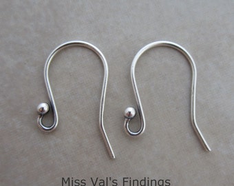 10 heavyweight ear wires oxidized sterling silver