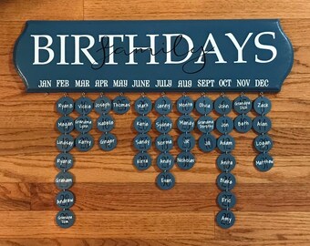 Family Birthday Board Wall Hanging, Birthday Board, Family Celebrations Board, Gift for Mother, Celebration Board, Family Gift