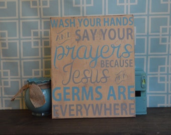 Jesus and germs sign | Etsy