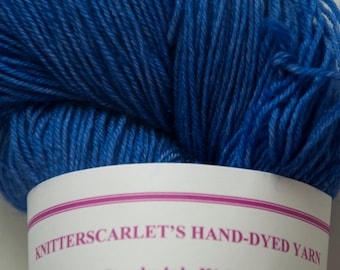 Hand-Dyed Yarn in Deep Ocean Colourway 4ply Superwash BFL Sturdy Base