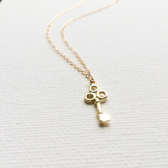 Items similar to Gold Key Necklace, Key Necklace on Etsy