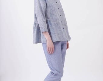 Anything goes top - Daisy indigo