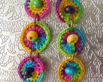 crocheted multicolor earrings