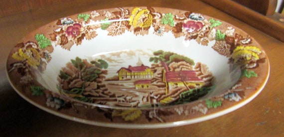 English Woodsware serving bowl English Scenery