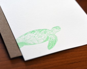 Sea Turtle Letterpress Notecard Set