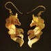 Gold Unicorn Lever Back Earrings Vintage from 1970-IN REMARKABLE CONDITION-Great Gift Idea-Dangle & Drop Earrings-Great For Any Age