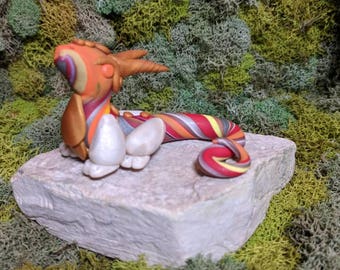 Polymer Clay Dragon- Handmade Dragon - Fantasy Sculpture - Clay Dragon - Dragon Figure - Miniature Dragon - Dragon Sculpture - Desk Buddy