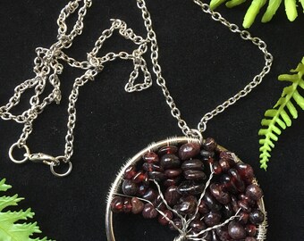 Garnet Tree of Life Necklace