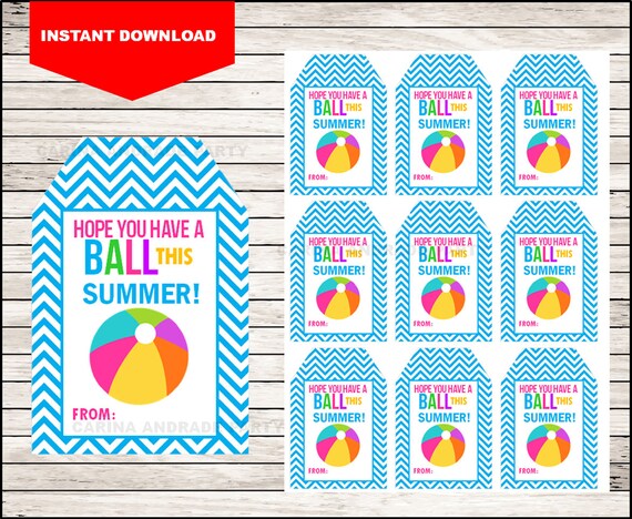 printable beach ball end of school cards funny friend gift