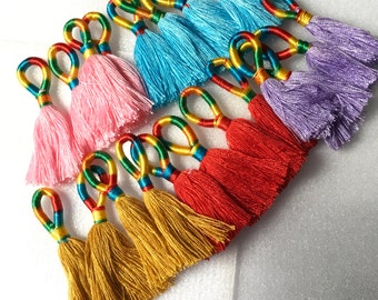 Sale price.Bulk 10 pcs Mini tassels , jewelry making,charms, pendants,keychain,and more