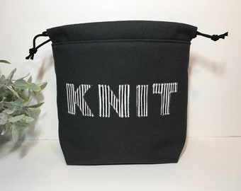 Small Knitting Crochet Project Bag in Charcoal