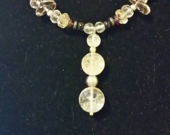Semiprecious gemstone statement necklace