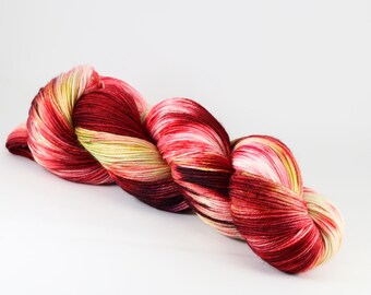 Hand Dyed Yarn - BOLLYWOOD BRIDE - 80/20 Australian Merino/Nylon Sock Yarn