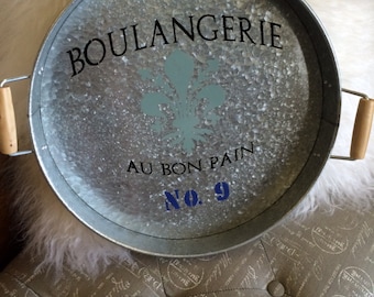 Decorative tray, metal, Parisian Theme