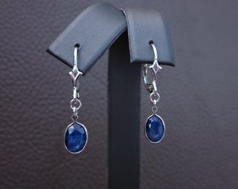 Genuine Blue Sapphire Earrings, Sapphire Jewelry, Anniversary Jewelry, Elegant Earrings, September Birthstone, Blue Gemstone Earrings, Bihls