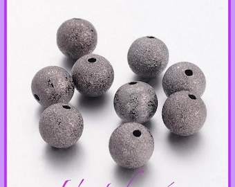 10 STARDUST grey, Gunmetal, black silver, 10 mm beads