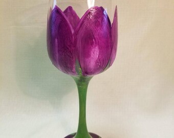Hand painted wine glass